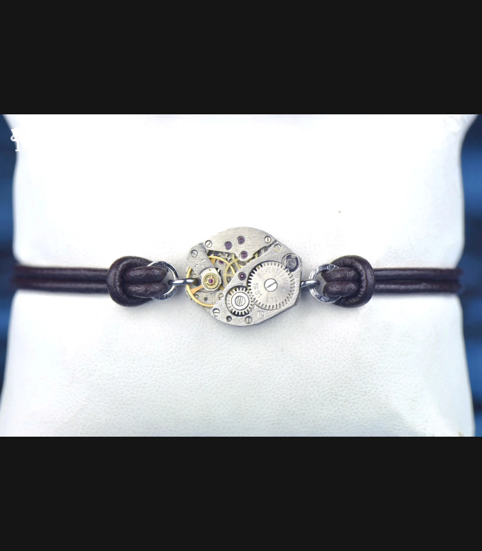 Bracelet steampunk cuir