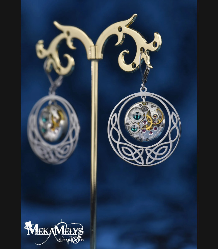 Boucles d'oreilles elfiques celtiques steampunk
