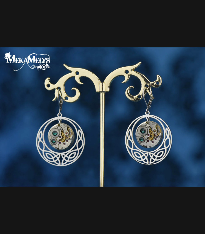 Boucles d'oreilles Elfiques Celtiques Steampunk
