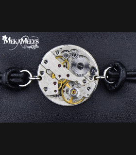 Bracelet Cuir Steampunk Chronos - Fait Main | MekaMelys