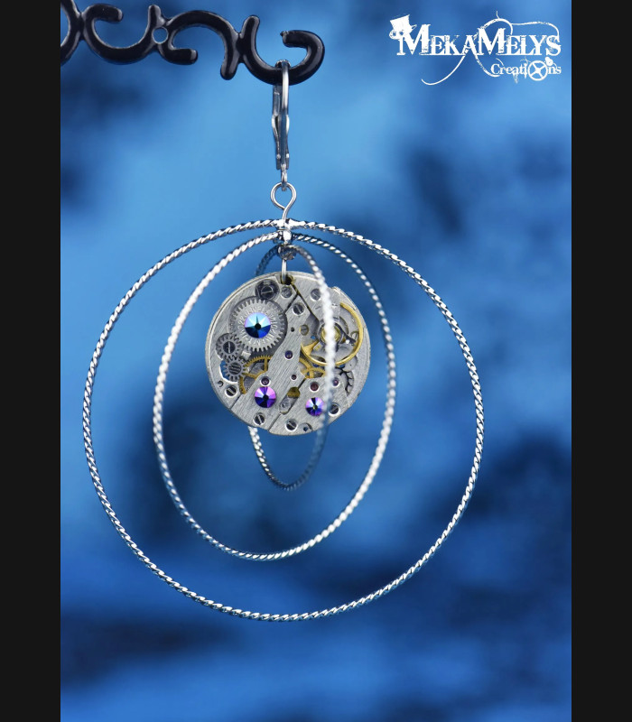 Boucles d'oreilles orignales steampunk Atomic