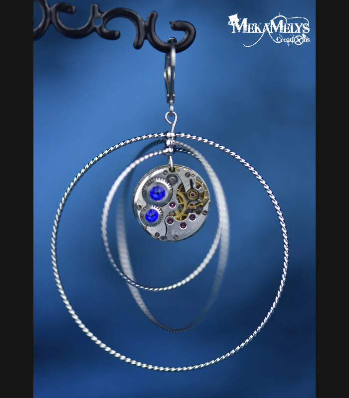 Boucles d'oreilles orignales steampunk Atomic