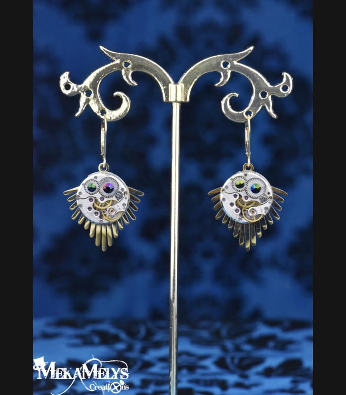 Boucles d'oreilles originales inspirées des rayons solaires