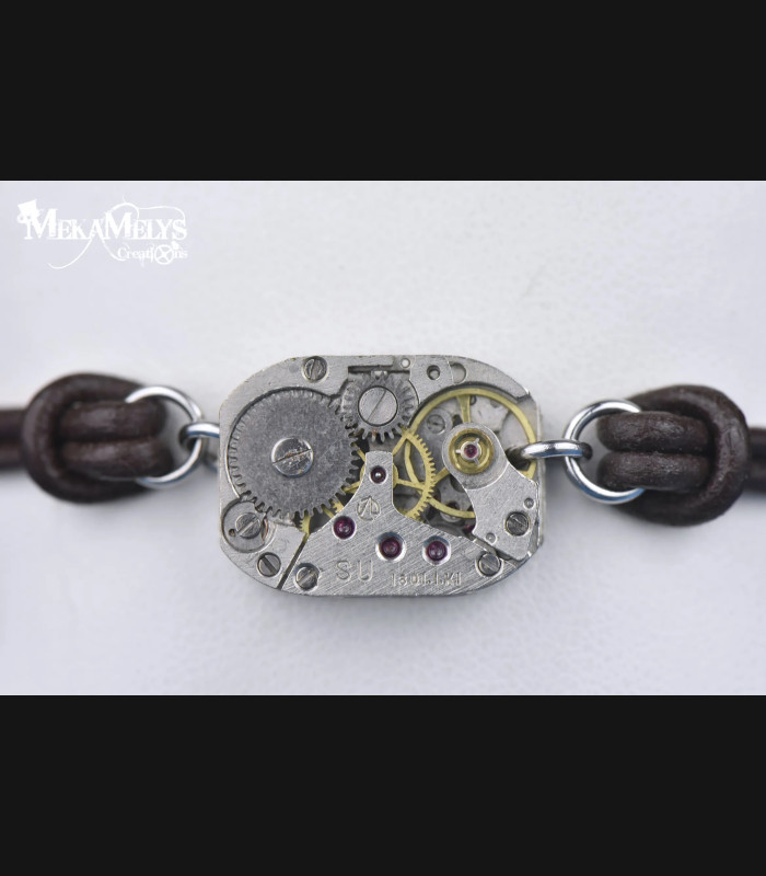 Bracelet Steampunk Gamma - Bijou Mecanique | MekaMelys