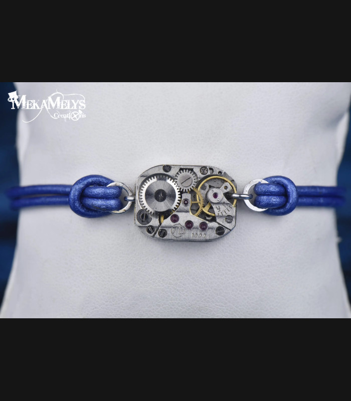 Bracelet steampunk en cuir Quantum