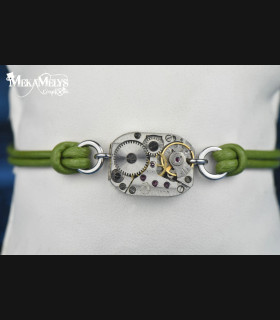 Bracelet steampunk en cuir Quantum