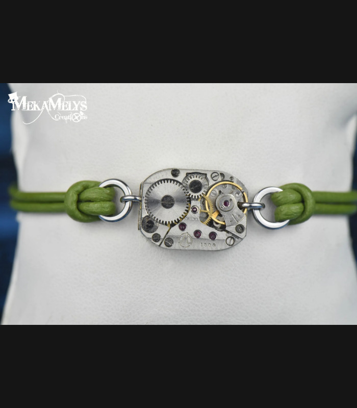 Bracelet steampunk en cuir Quantum