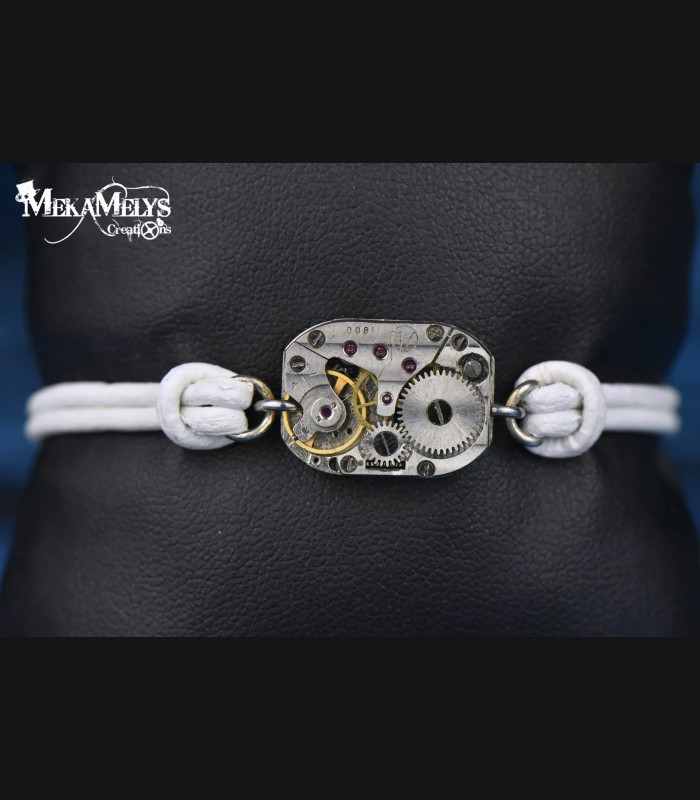 Bracelet steampunk en cuir Quantum