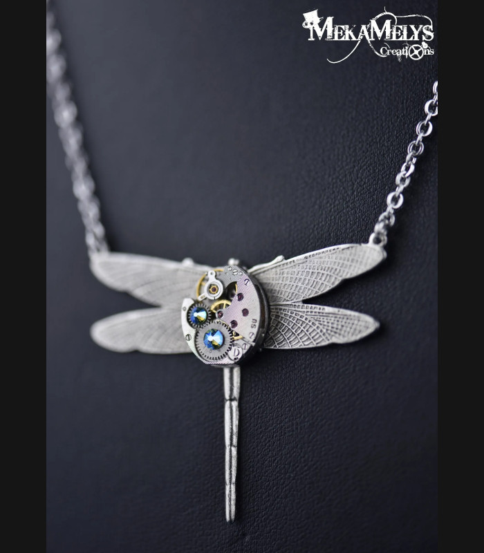 Collier Steampunk libellule