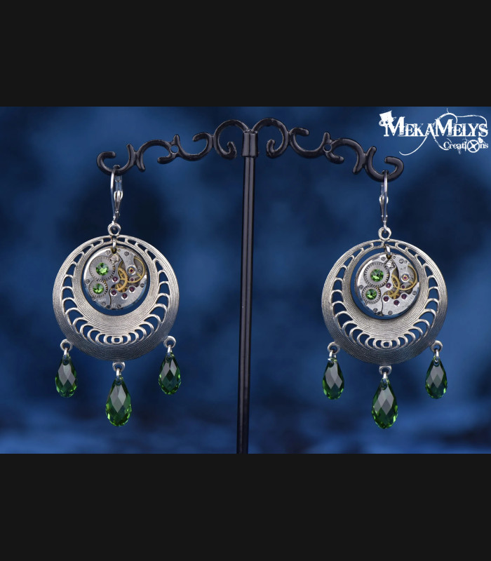 Boucles d'oreilles originales steampunk Bellatrix