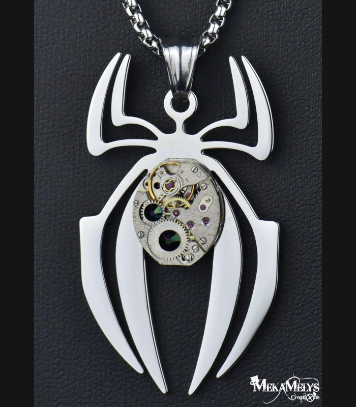 Collier steampunk White Widow