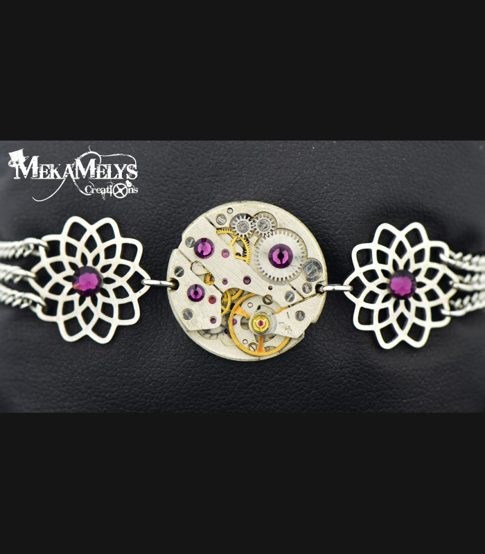 Bracelet Steampunk Flower | MekaMelys