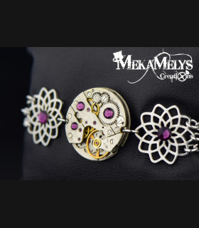 Bracelet Steampunk Flower | MekaMelys