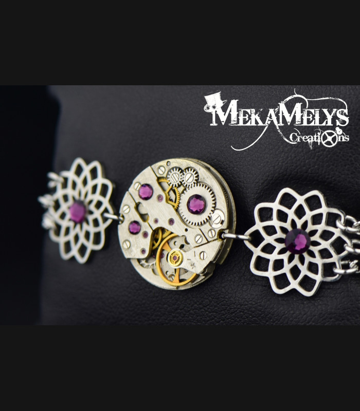 Bracelet Steampunk Flower | MekaMelys