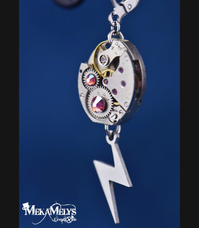 Boucles d'Oreilles Steampunk originales Thunder | MekaMelys
