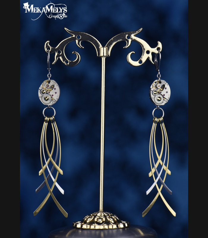 Boucles d'oreilles steampunk Lacrima