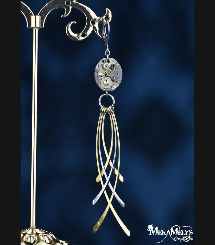Boucles d'oreilles steampunk Lacrima