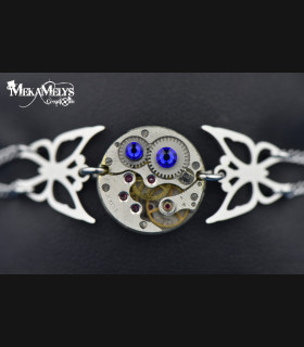 Bracelet original steampunk Papillon Morpho