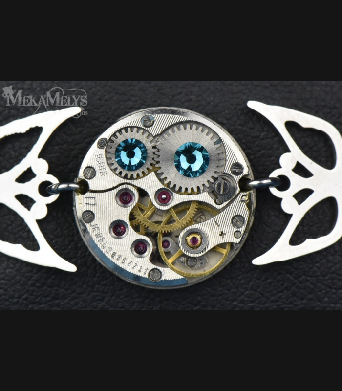 Bracelet Steampunk original Papillon Morpho | MekaMelys