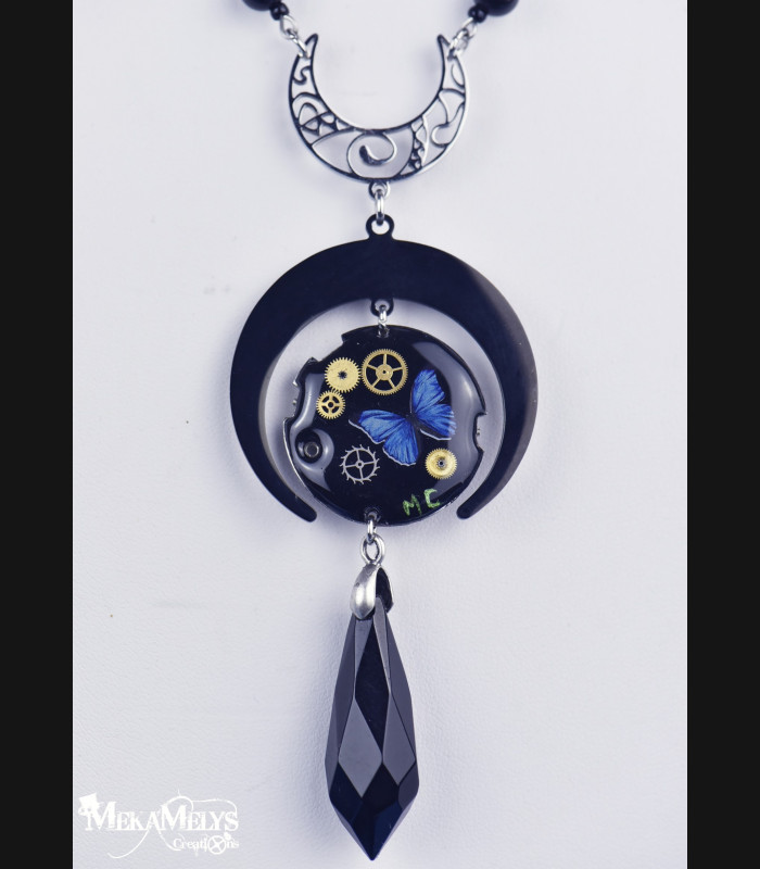 Collier steampunk Lune DélHécate