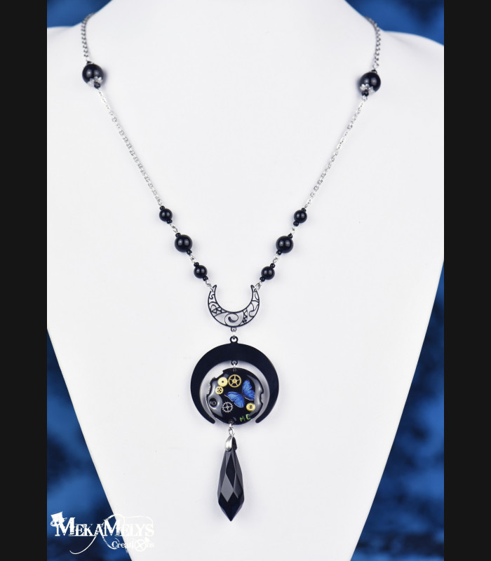 Collier steampunk Lune DélHécate