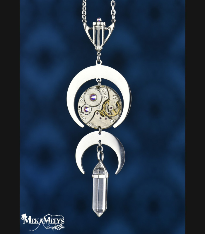 Collier steampunk Lune DélHécate