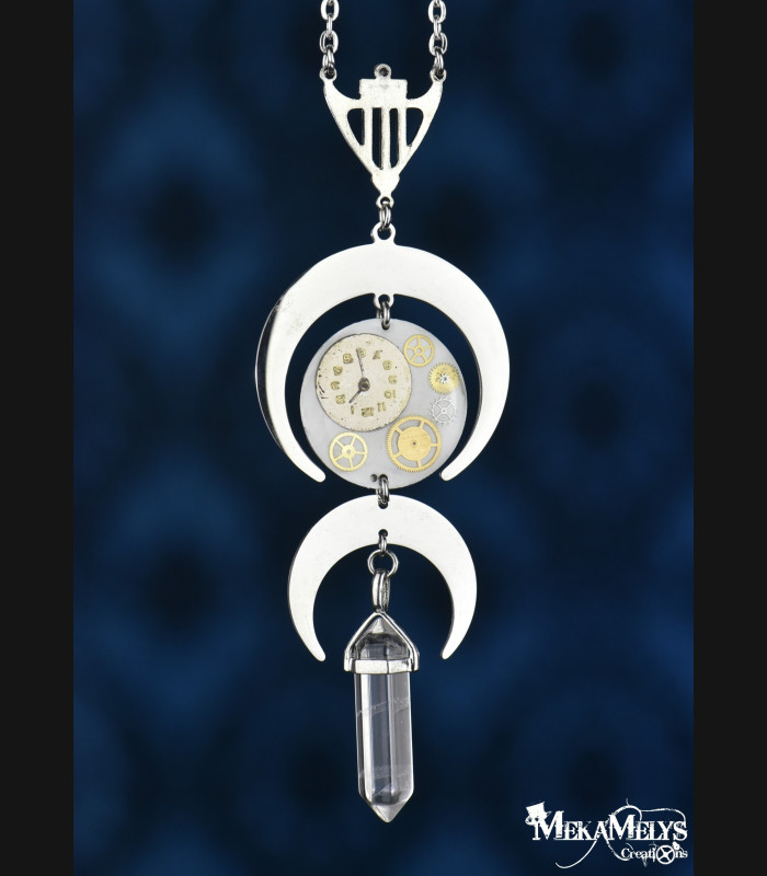 Collier steampunk Lune DélHécate
