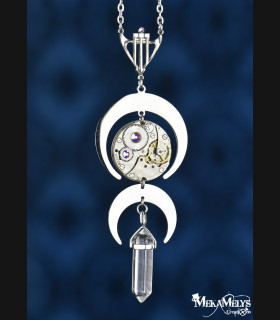 Collier steampunk Lune DélHécate