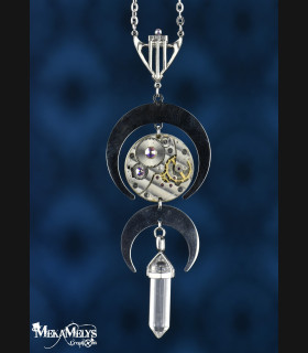 Collier steampunk Lune DélHécate