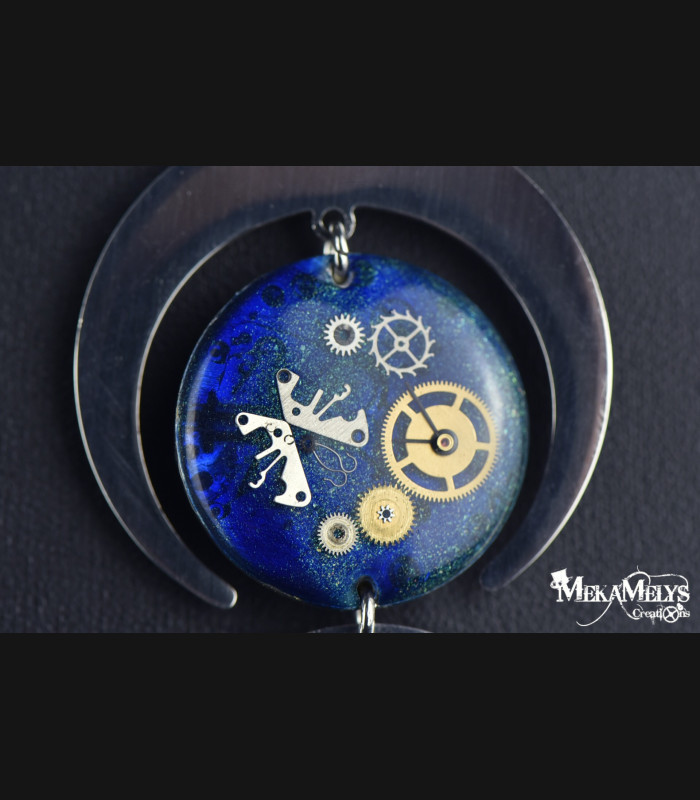 Collier original steampunk Lune Hécate
