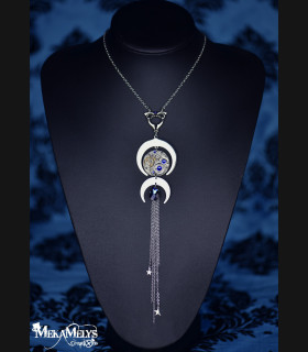 Collier original steampunk Lune Hécate