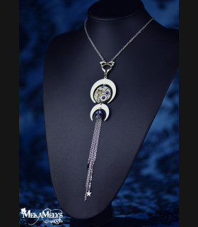 Collier original steampunk Lune Hécate