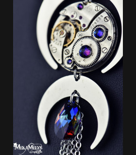 Collier original steampunk Lune Hécate