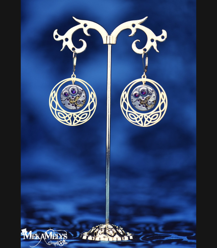 Boucles d'oreilles Elfiques Celtiques Steampunk