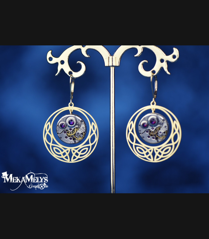 Boucles d'oreilles Elfiques Celtiques Steampunk