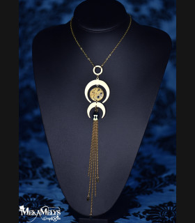 Collier original steampunk Lune Hécate