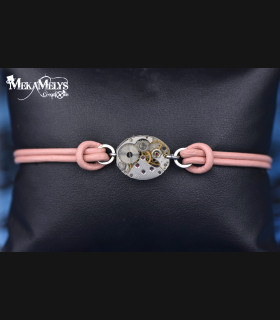 Bracelet Cuir Steampunk Delta - Mecanique | MekaMelys