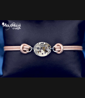 Bracelet mécanique cuir steampunk  Delta