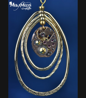 Boucles d'oreilles steampunk Ovale atomic