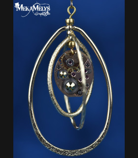 Boucles d'oreilles steampunk Ovale atomic