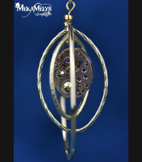 Boucles d'oreilles steampunk Ovale atomic