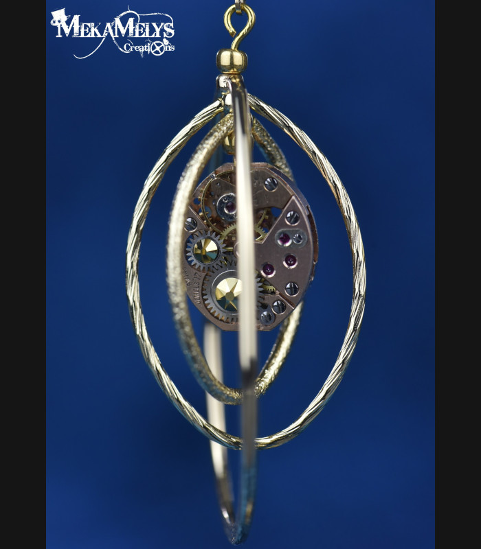 Boucles d'oreilles steampunk Ovale atomic