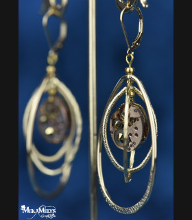 Boucles d'oreilles steampunk Ovale atomic