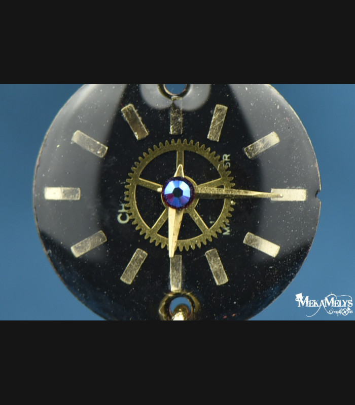 Boucles d'oreilles steampunk lune Yuna