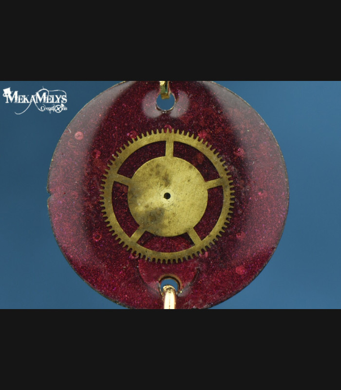 Boucles d'oreilles steampunk lune Yuna