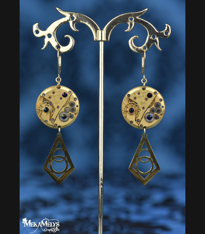 Boucles d'oreilles originales steampunk Lucina