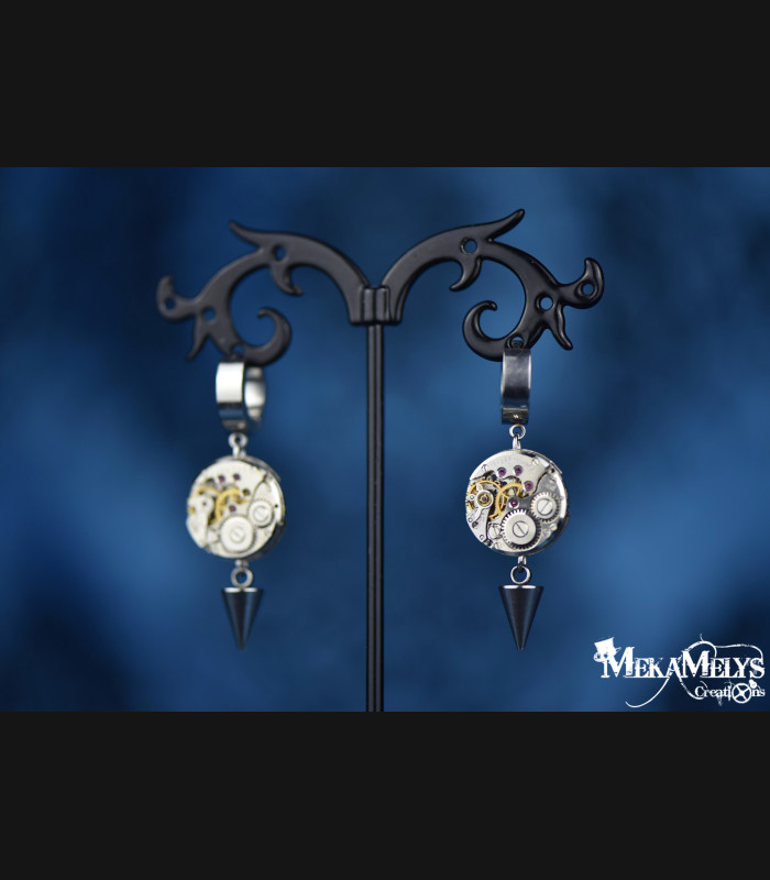 Boucles d'Oreilles Steampunk rock Jäeger | MekaMelys