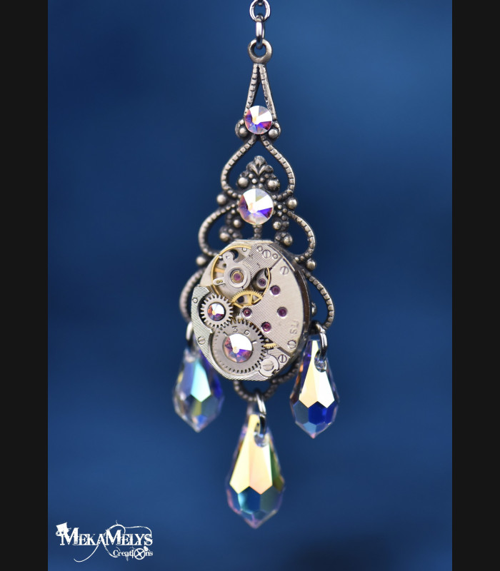 boucles d'oreilles steampunk baroques originales