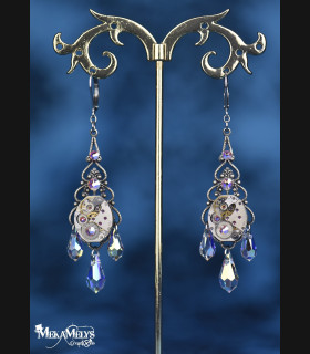 boucles d'oreilles steampunk baroques originales