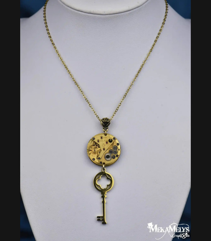 Collier Montre Clé Réversible